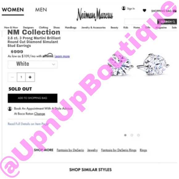 2.6 ct. 3 Prong Martini Brilliant Round Cut Diamond Stud Earrings - Picture 11 of 15